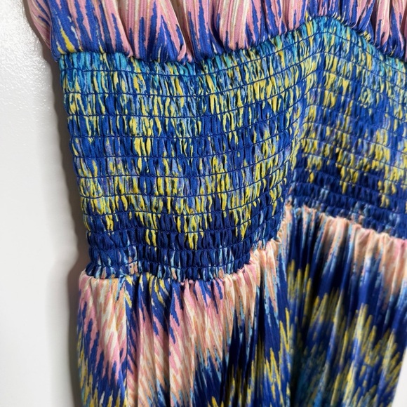 Ramy Brook Giana Handkerchief Hem Midi Dress in Spring Navy Chevron Print XS NWT - Picture 4 of 13